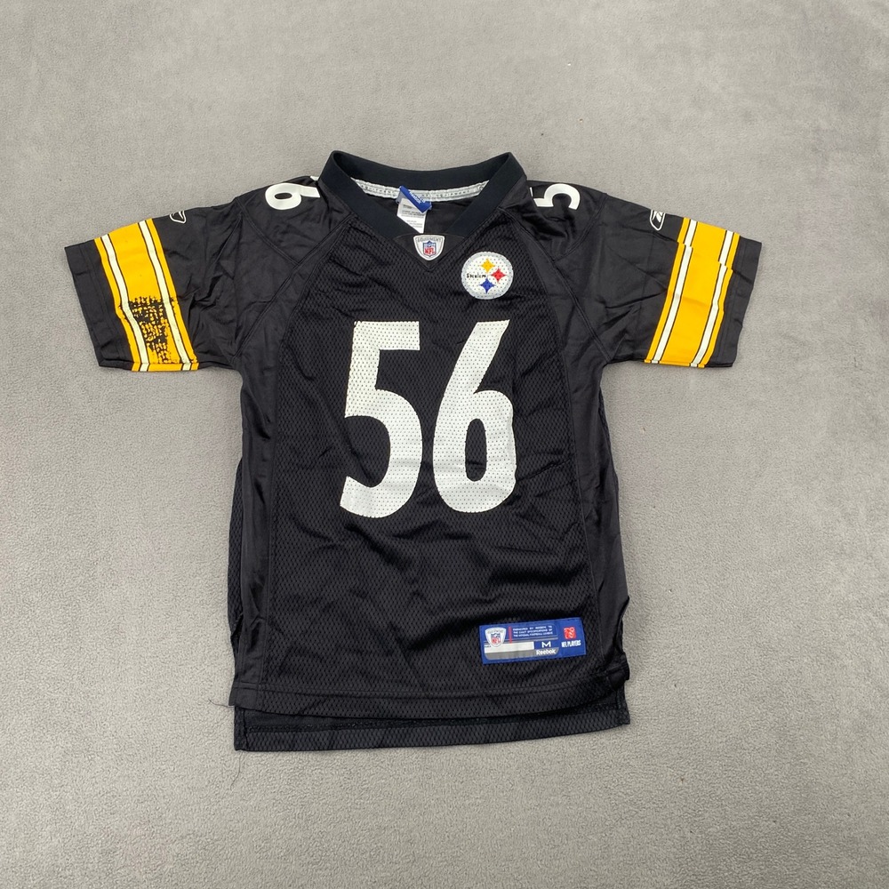Reebok NFL Pittsburgh Steelers LaMarr Woodley 56 Youth Jersey Black Size M 10-12